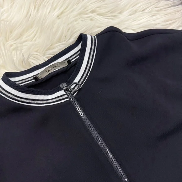 Zara Navy Short Sleeve Dress with White Trim - Picture 6 of 10